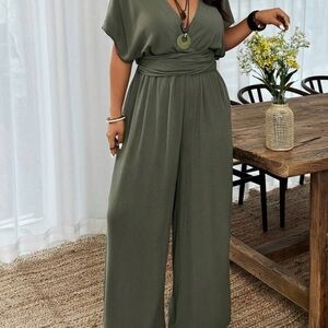 Elegant Olive Green Jumpsuit